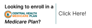 Central Health Medicare Plan enrollment prompt with 'Click Here' button.